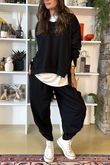 The Sunday Morning V Slouch Sweatshirt Black